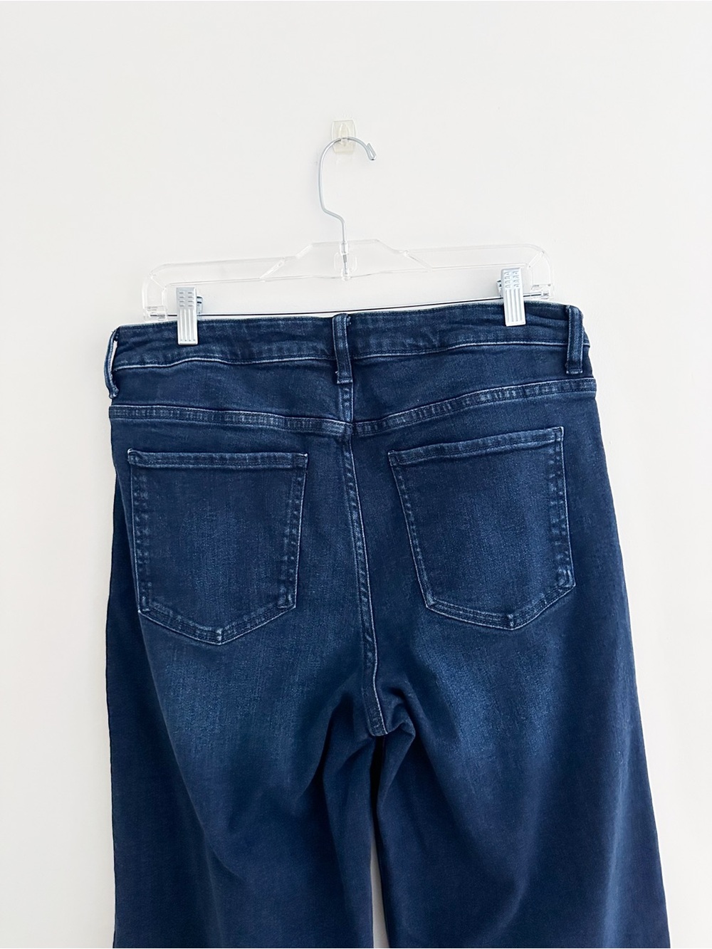 Quince Bella Wide Leg Jeans High Rise Stretch Denim Deep Sea Blue Size 32x28 - Picture 6 of 7
